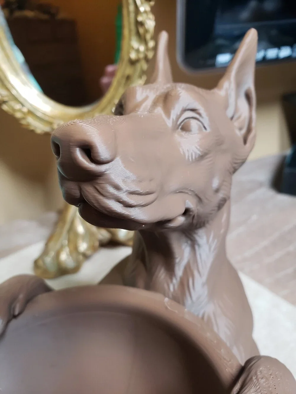 Hand Crafted Doberman Dog Bowl / Planter / Jewelry or Keepsake Dish NWT!